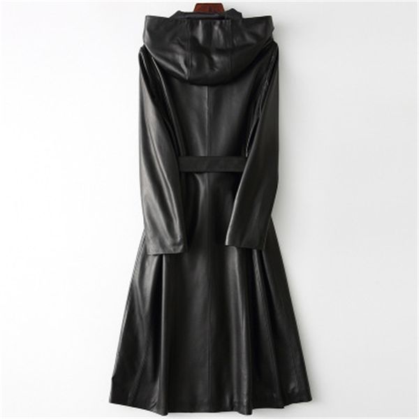 

2021 new fashion genuine sheep leather trench h26 8uha, Tan;black