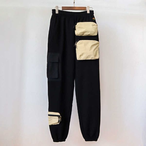 

vv travis scott cactus jack men's and women's fashion ins multi bag tooling casual pantsree4, Black