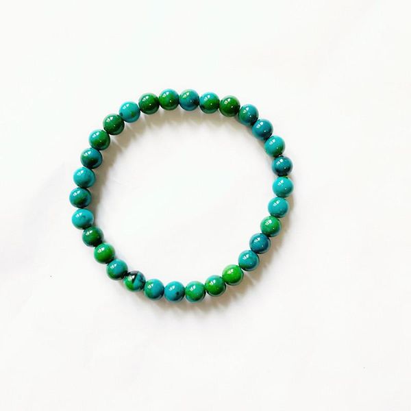 

beaded, strands dark green beaded bracelet natural stone 6 pct small and exquisite color fashion with elastic couple jewelry, Black