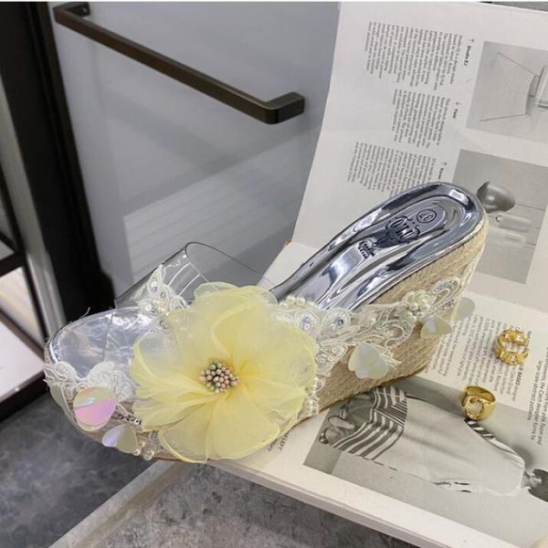 

dress shoes summer fashion flower wedges high heel women sandals sexy, Black