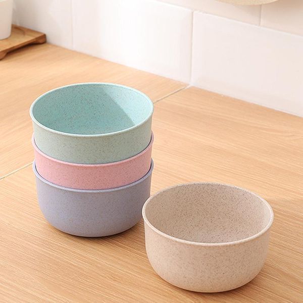 

bowls 4pcs wheat straw bowl plate pp kitchen accessories rice dish preserve container eco-friendly durable tableware