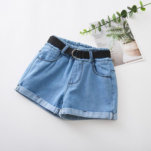 

shorts girls kids summer high waist denim children jeans pants girl soft fashion casual comfortable, Black
