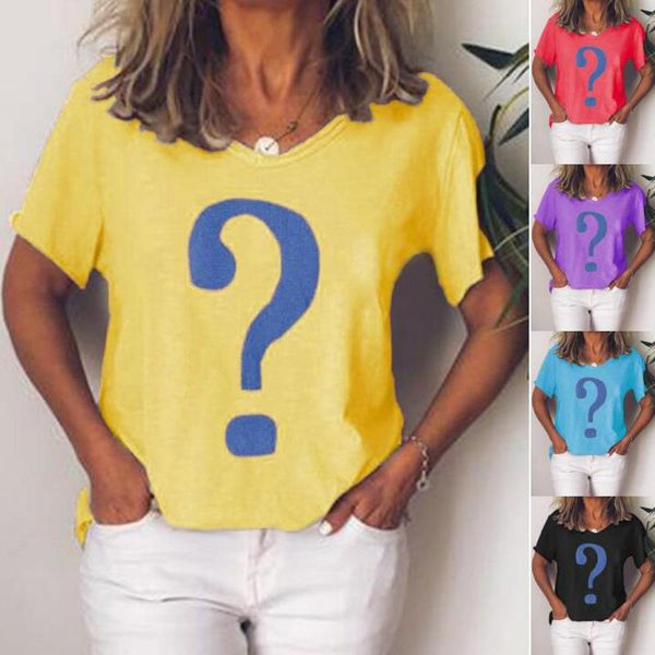 

women's t-shirt spring and summer solid color printed short sleeve, White