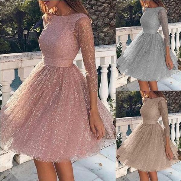 

casual dresses women sling cross wedding o-neck elegant party evening slim hollow lace dress drop winter 2021 fashion work clothes, Black;gray