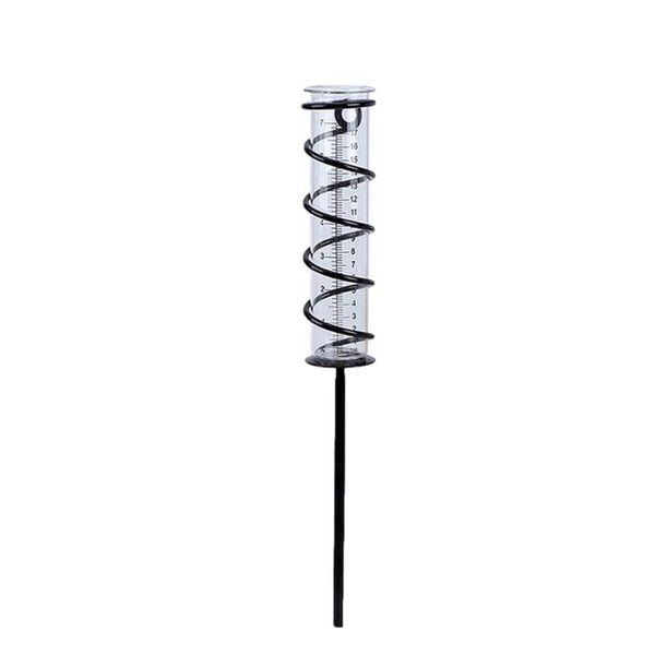 

watering equipments glass rain gauge outdoor 6.69inch big capacity metal frame water detachable with stake spiral shape accurate r