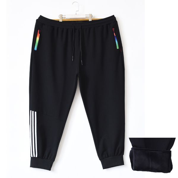 

2021 new warm winter men watch baggy over-loose elastic hare cotton sweatpants big casual pants plus size 3xl-10xl 05qu, Black