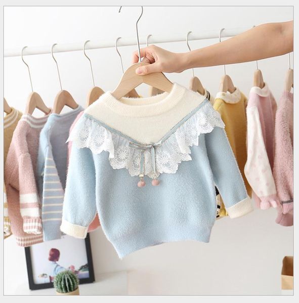 

pullover girls' knitwear thickened1, Blue