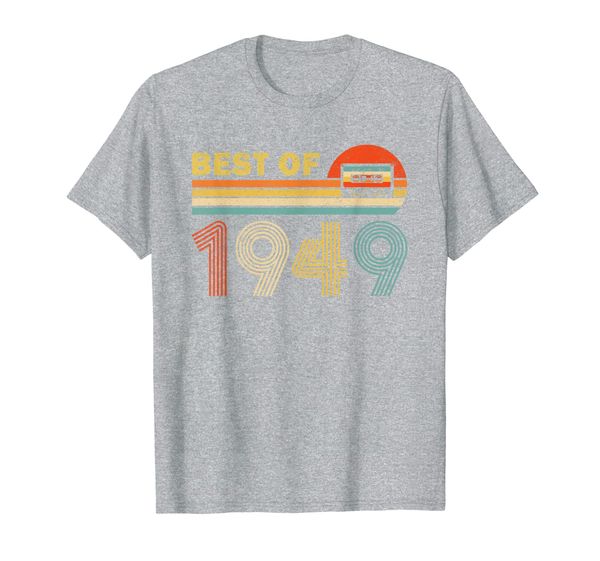 

70 years old t-shirt, made in 1949, vintage 70th birthday t-shirt, White;black