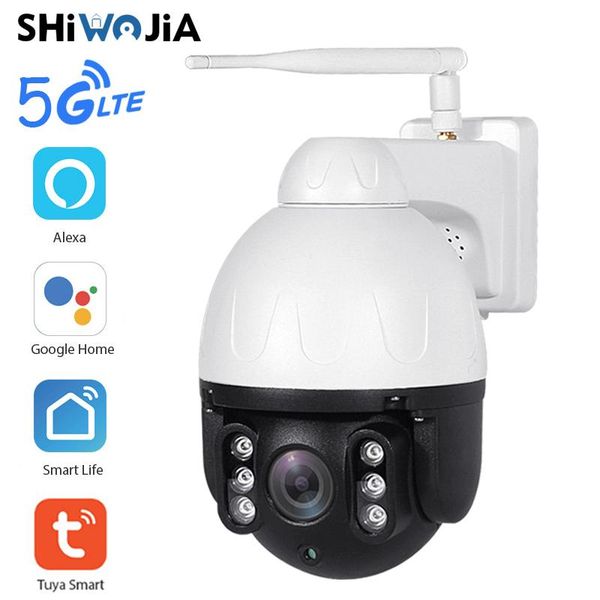 

shiwojia 5g ip camera outdoor ptz 4x digital zoom surveillance cctv camera ir night 1080p home security dome