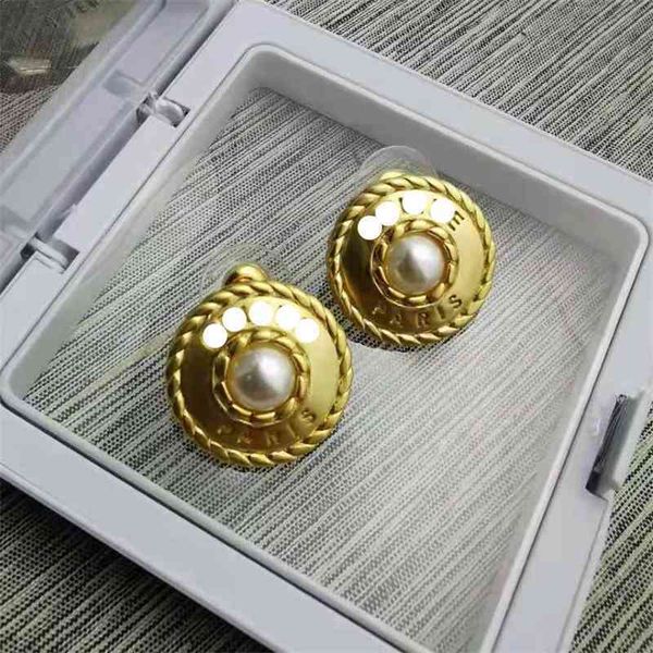 

75%off outlet new twist circle pearl letter earrings, Silver