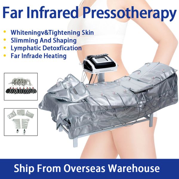 Eu Fast Ship 3 in 1 Pressoterapia Avvolgimento termico a infrarossi Vestire Massaggiatore a pressione Circolazione sanguigna Bio Ems Stimolazione muscolare elettrica Corpo