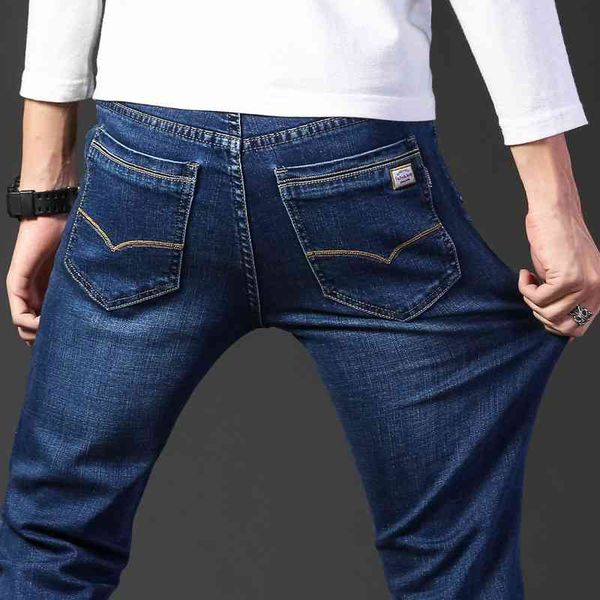 

2021 autumn winter jeans straight loose elastic casual youth men's pants, Black
