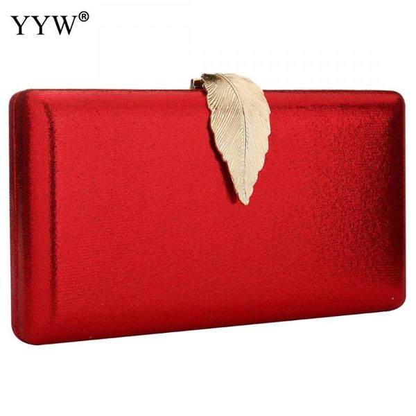 

evening bags metal leaf silk designer purse women wedding party clutch bag handbag red phone clutches crossbody chain gold
