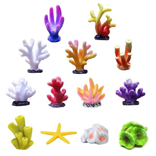 

decorations 77jf colorful resin aquarium artificial coral reef decoration fish tank stone landscape ornament accessories