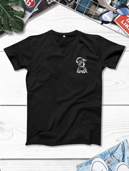 

men letter & cartoon graphic tee v9gl#, White;black