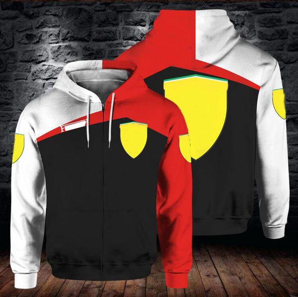 

2021 fashion all-match new men's digital printed car logo pullover sweater short sleeve jacket trendy hoodie