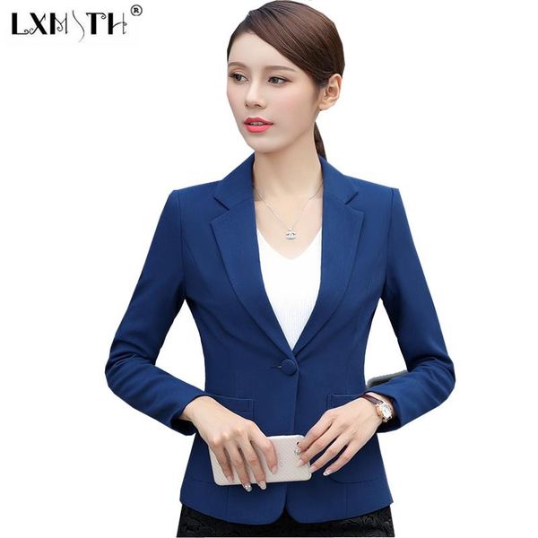 

women's suits & blazers 5xl 6xl 2021 spring blazer jacket one button notched collar slim women pockets ladies officewear plus size coat, White;black