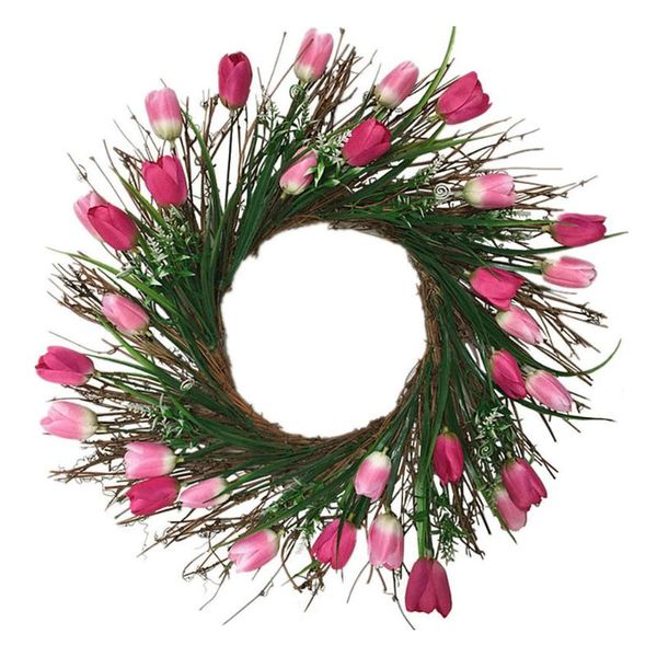 

decorative flowers & wreaths 51x20cm round love heart natural rattan wreath stem branch ring garland for wedding birthday party decor suppli