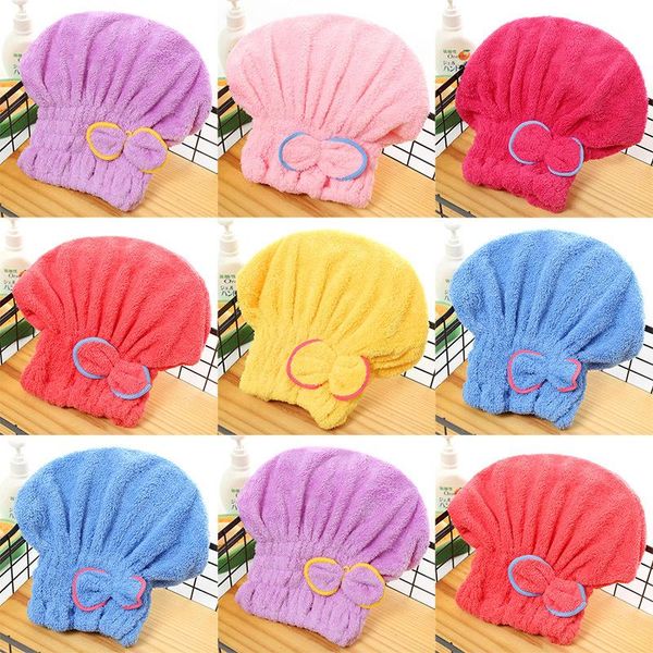 

shower caps 1pc microfiber bath cap turban towel elastic band spa hat cute hair protective hats bathroom accessories