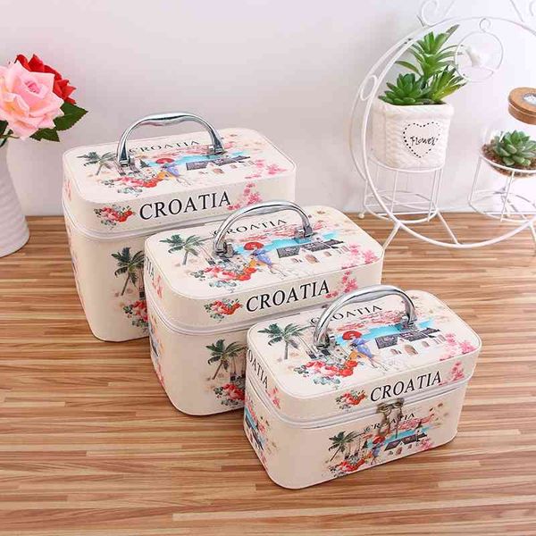 

square cosmetic box three piece set new style fashion hand wash storage bag