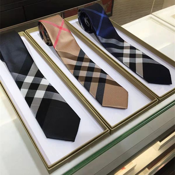 

with box design mens men formal necktie ties fashion neck tie lock chain printed luxurys designers business neckwear 3 colors b032, Blue;purple