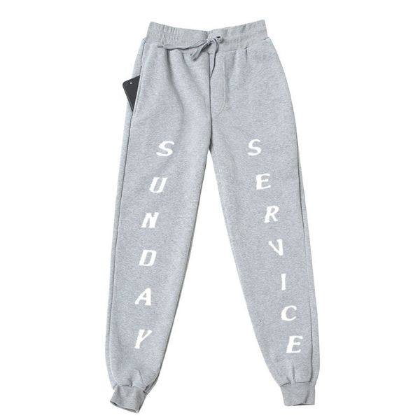 

2021 new kanye west fleece sweatpants men streetwear drawstring joggers sweat sunday service trousers mq5l, Black