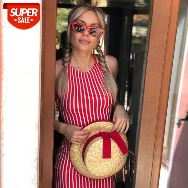 

summer women sleeveless back lace dress white and red striped dresses 2019 new casual elegant slim women dress #et56, Black;gray