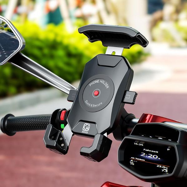 

cell phone mounts & holders motorcycle bicycle holder universal waterproof handlebar rearview mirror mount for 3.5-7 inch smartphone stand b