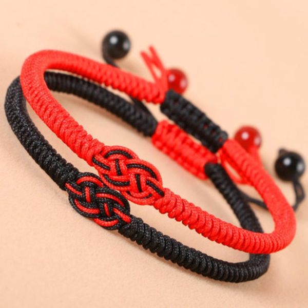

charm bracelets tibetan buddhist lucky red string bracelet lovers handmade braided concentric knot for women men jewelry gift, Golden;silver