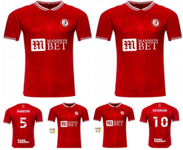 

bristol weimann city soccer jerseys home 10 paterson mawson martin diedhiou wells massengo kalas dasilva 2021 weimann home red soccer s, Black;yellow