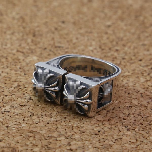 

925 sterling silver handmade antique silver crosses adjustable rings american euro gothic vintage luxury jewelry designer rings