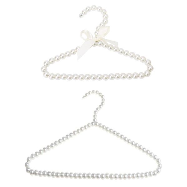 

plastic imitation pearl clothes hanger bow dress coat storage organizer dry rack