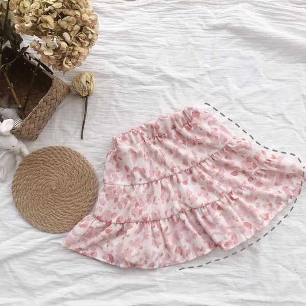 

skirts summer cute girls pink leopard printed fashion tiered skirt kids cool all-match 2-6y, Blue