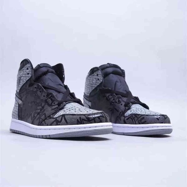 Top 1s High OG Rebellion Tasarımcı Basketbol Ayakkabıları 1 Siyah Gri Treason X Yasak Spor Sneakers Kutu Ve Kart Etiketi Boyutu US13 Eur 47