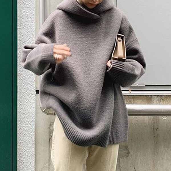 

2021 new fashion hoodie superstar knitted hooded long sleeve casual women's autumn and winter sweater g61h, Black