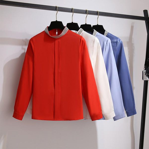 

real ssolid color long sleeve loose oversized shirt women's spring autumn korean style professional 2021 new shirt vintage, White