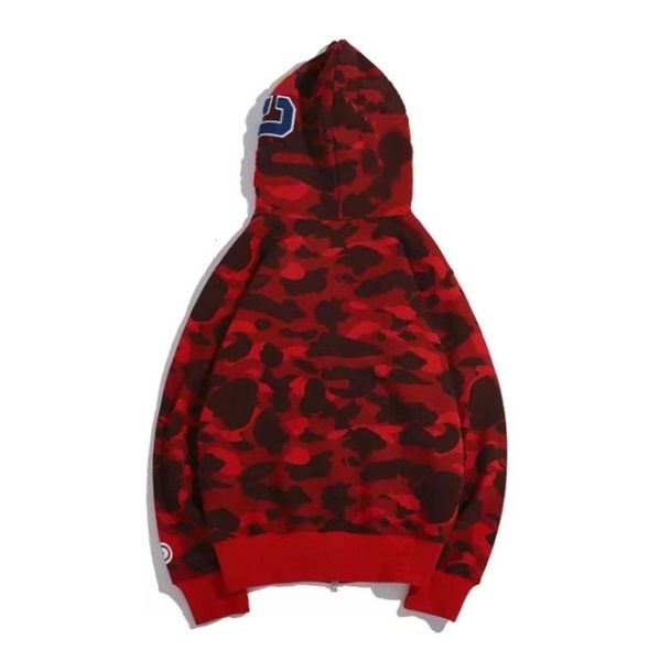

hoodies est lover camo print cotton sweater purple red cardigan hooded sizes m-2xl, Black