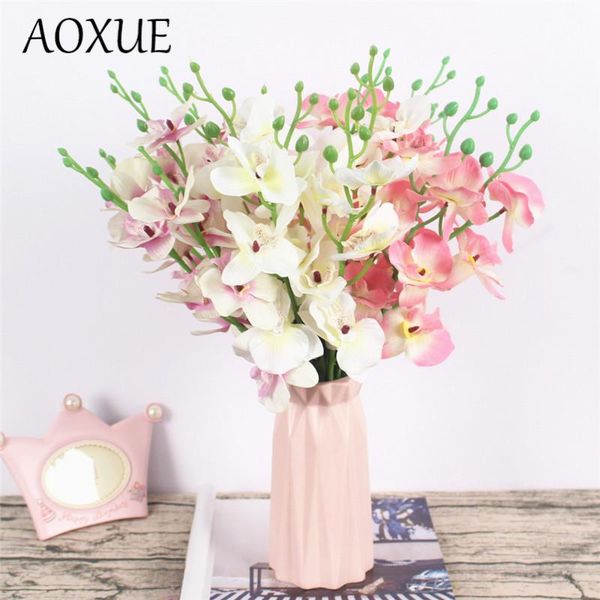 

40cm length 5 branches bunch high-end simulation butterfly orchid flower home garden wedding decoration artificial silk flowers
