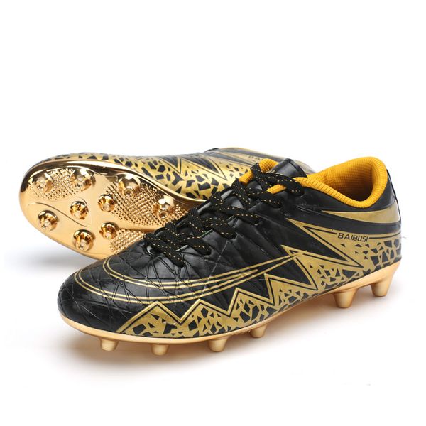 

football boot plated gold cleats brand training sport sneakers men tf/fg outdoor soccer shoes boys zapatillas futbol hombre