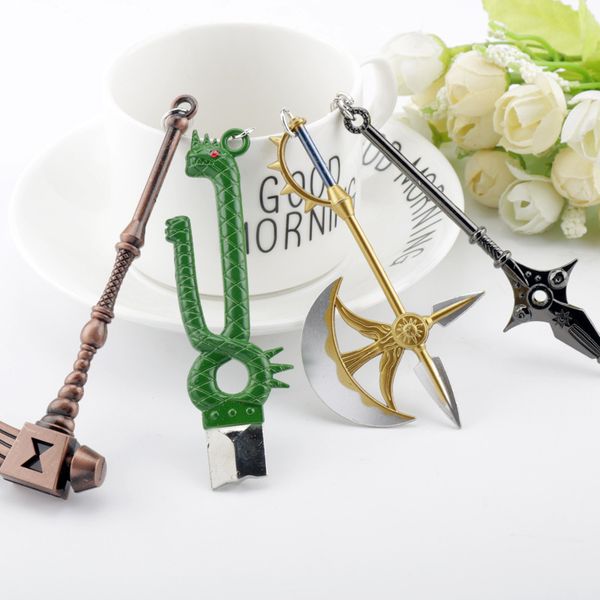 

the seven deadly sins keychain broken sword keychain axe bottle opener nanatsu no taizai escanor divine axe rhitta key chain key, Silver