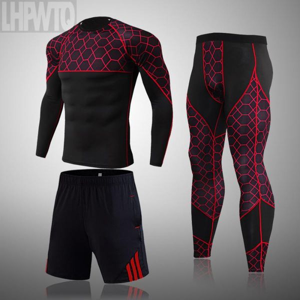 

men's tracksuits brand men's training sportswear set gym fitness compression suit jogging tight winter sports thermal underwear wea, Gray