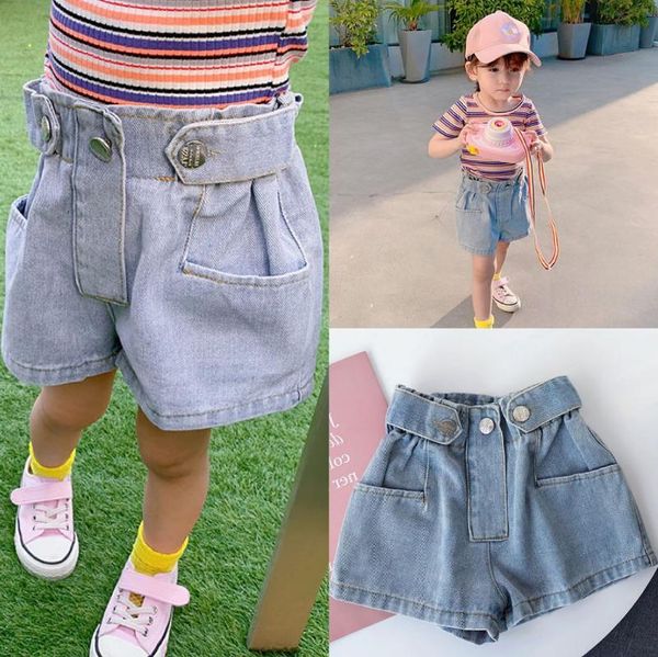 

kids loose denim shorts summer style children'pants girls short pants, Black