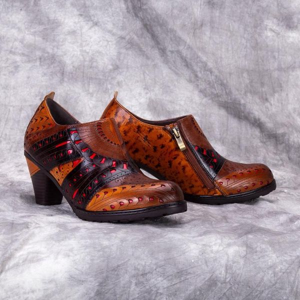 

dress shoes layer cowhide slim heel women's small square head, Black