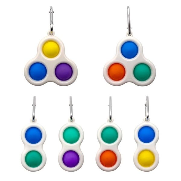 

1000pcs simple dimple keyring fidget sensory push pop toys push bubble stree relief finger toy triangle keychain pendant for kids h3472wv