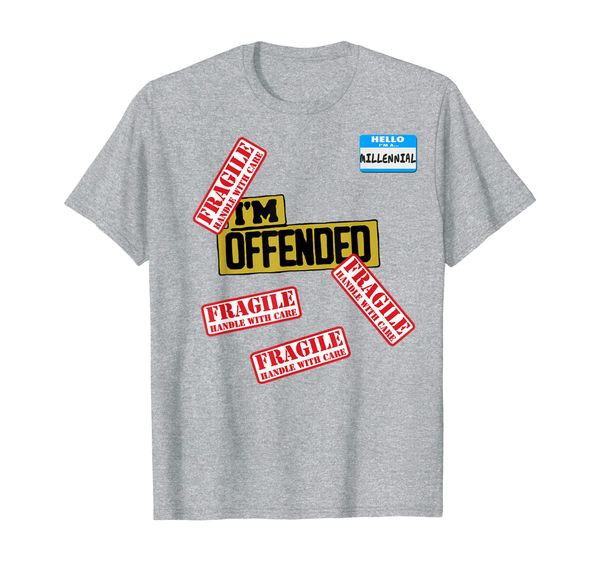 

millennial candy, funny i'm offended fragile millenials t-shirt, White;black