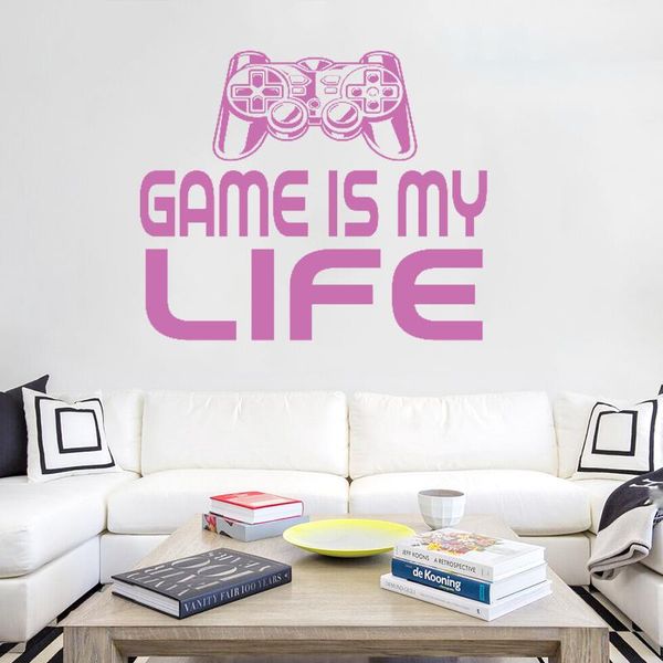

wall stickers game is my life decals home decor gaming teen boys bedroom adhesive removable murals play room z160