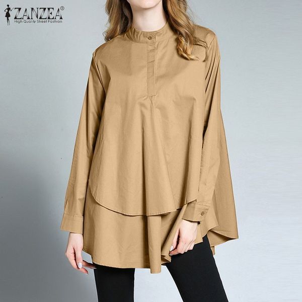 

women's blouses & shirts blouses plus size irregular fashion spring casual long sleeve female button blusas 92t3, White