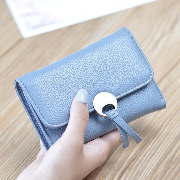 

wallets women's wallet short style student korean-style simple buckle leather, Red;black