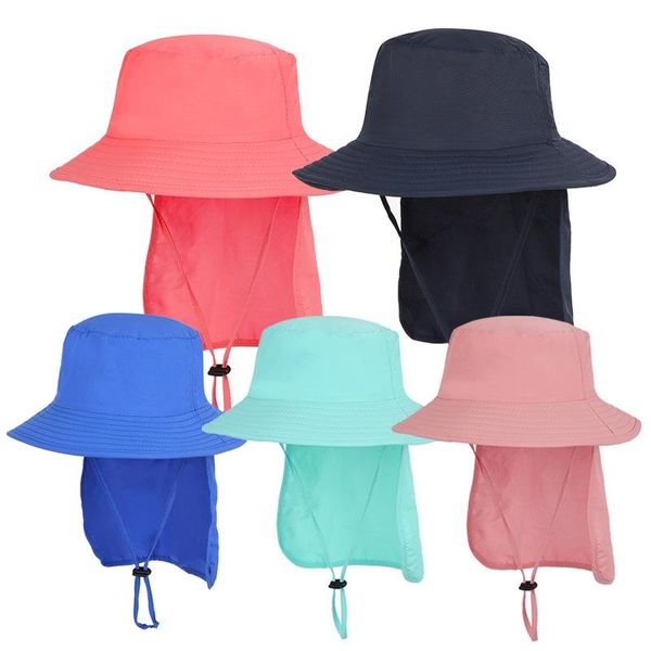 

outdoor adjustable beach sport hat baby sun hat summer baby cap outdoor hiking children anti uv protection travel beach caps, Black;white