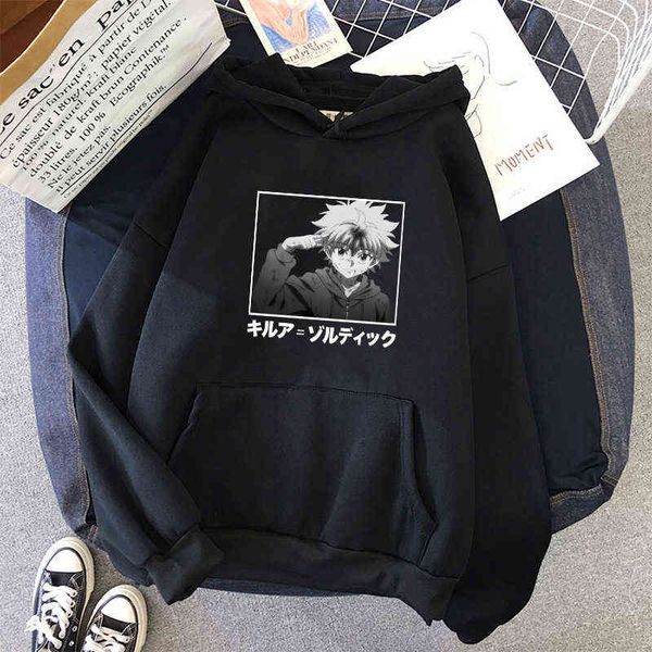 

mens hoodies hunter x hunter killua zoldyck girls casual hoody sweatshirts fleece streetwear boys pullovers hoodies g1214, Black